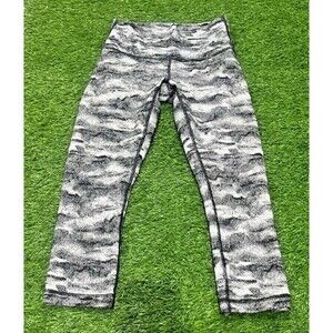 LULULEMON Wunder Under Crop Hi-Rise 2 Hazy Days Black White SZ 6